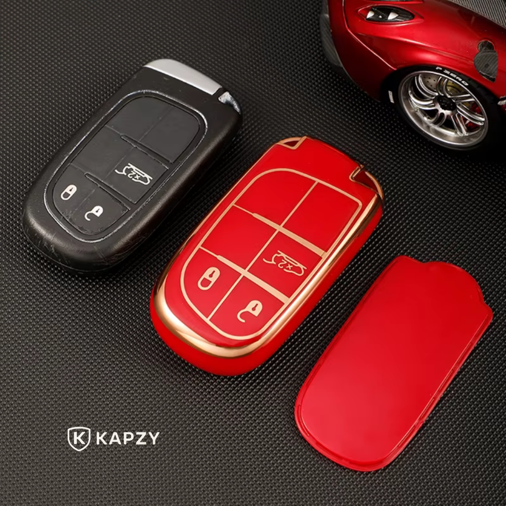Case para Jeep Renegade, Compass, Grand Cherokee e para Dodge Ram 1500, Journey E Fiat Toro, FastBack, Pulse (3 Botões) - Kapzy