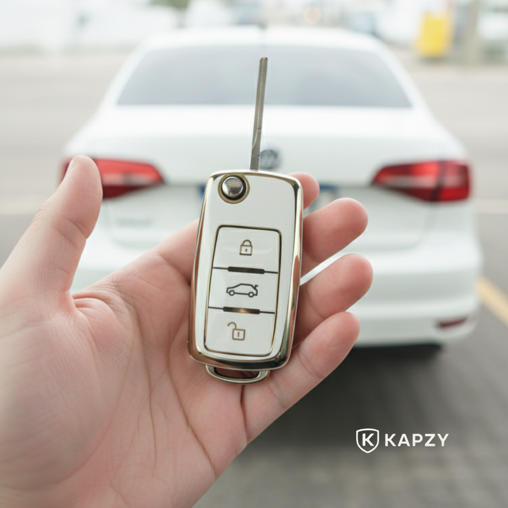 Case para Volkswagen Polo, Tiguan, Passat, Golf, Jetta, Bora, Gol, Voyagem, Amarok, Up (3 botões) - Kapzy