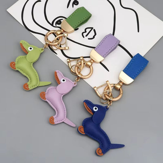 Chaveiro Linguiçinha + Couro - Kapzy