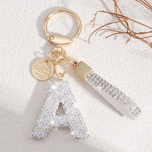 Chaveiro Letra Inicial com Strass - Kapzy