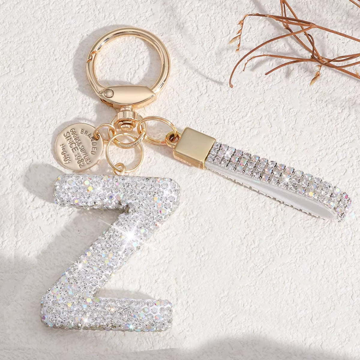 Chaveiro Letra Inicial com Strass - Kapzy