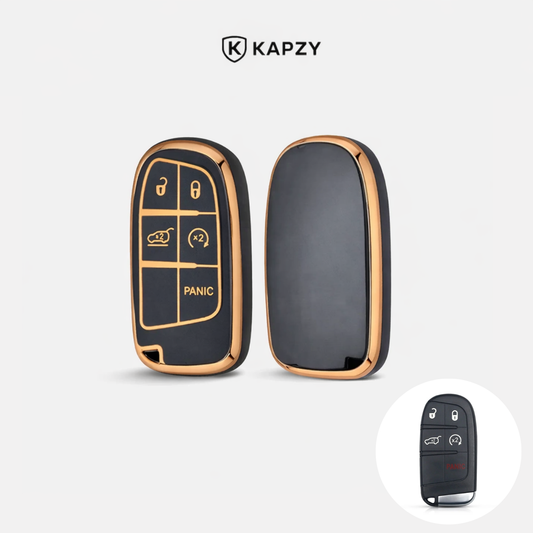 Case para Jeep Renegade, Compass, Grand Cherokee e para Dodge Ram 1500, Journey E  Fiat Toro, FastBack, Pulse (5 Botões) - Kapzy