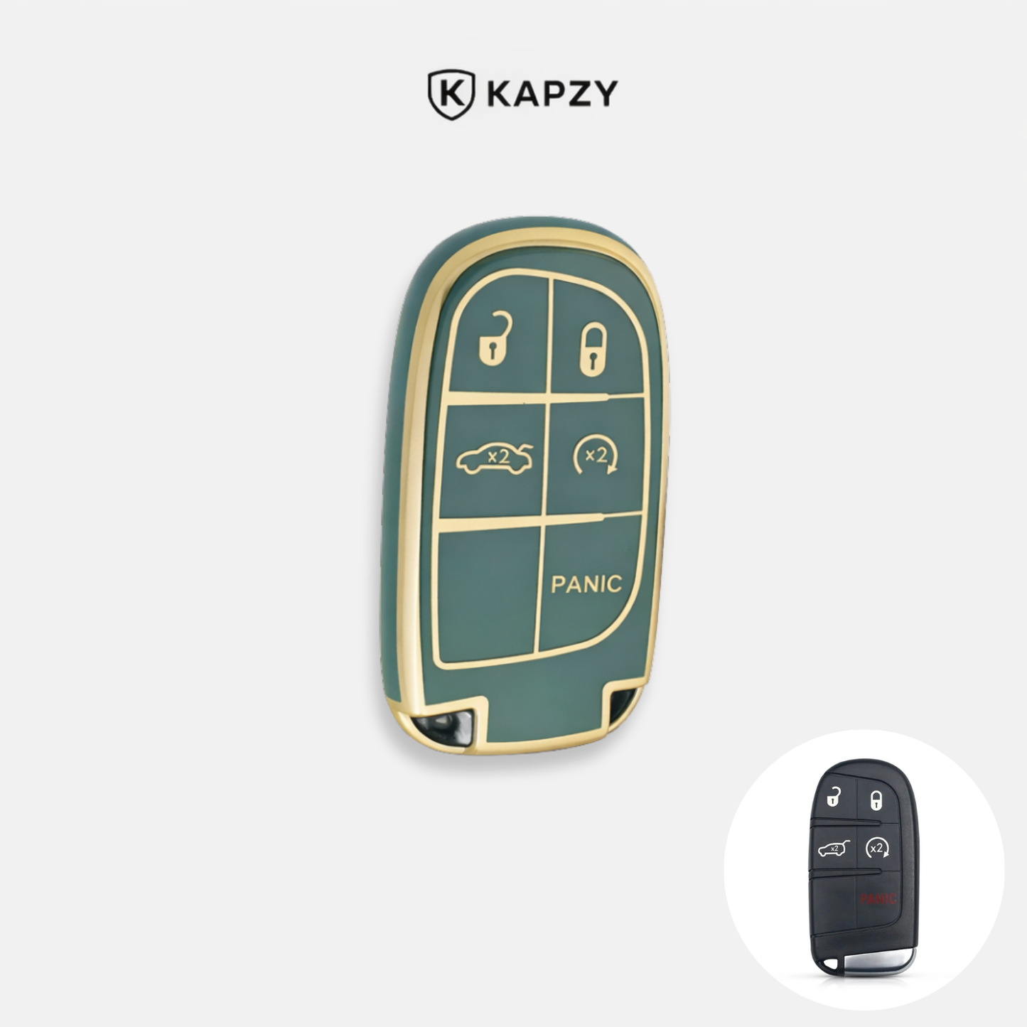 Case para Jeep Renegade, Compass, Grand Cherokee e para Dodge Ram 1500, Journey E  Fiat Toro, FastBack, Pulse (5 Botões) - Kapzy