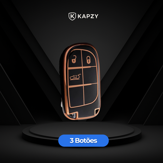 Case para Jeep Renegade, Compass, Grand Cherokee e para Dodge Ram 1500, Journey E Fiat Toro, FastBack, Pulse  (3 Botões) - Kapzy