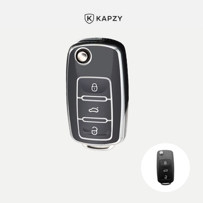Case para Volkswagen Polo, Tiguan, Passat, Golf, Jetta, Bora, Gol, Voyagem, Amarok, Up (3 botões) - Kapzy