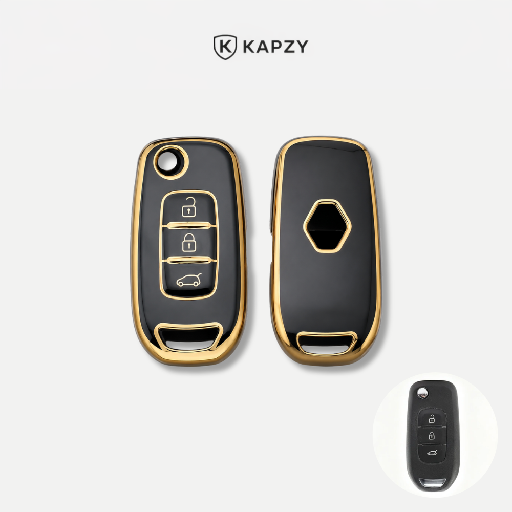 Case para Renault Clio, Kwid, Logan, Duster, Oroch, Megane (3 Botões) Canivete - Kapzy
