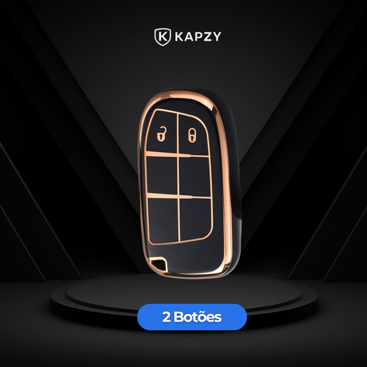 Case para Jeep Renegade, Compass, Grand Cherokee e para Dodge Ram 1500, Journey E  Fiat Toro, FastBack, Pulse (2 Botões) - Kapzy