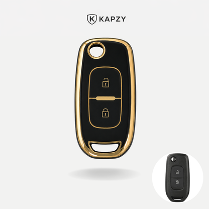 Case para Renault Clio, Kwid, Logan, Duster, Oroch, Megane (2 Botões) Canivete - Kapzy