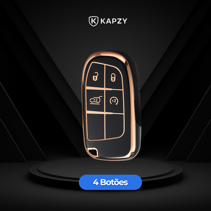 Case para Jeep Renegade, Compass, Grand Cherokee e para Dodge Ram 1500, Journey E Fiat Toro, FastBack, Pulse (4 Botões) - Kapzy