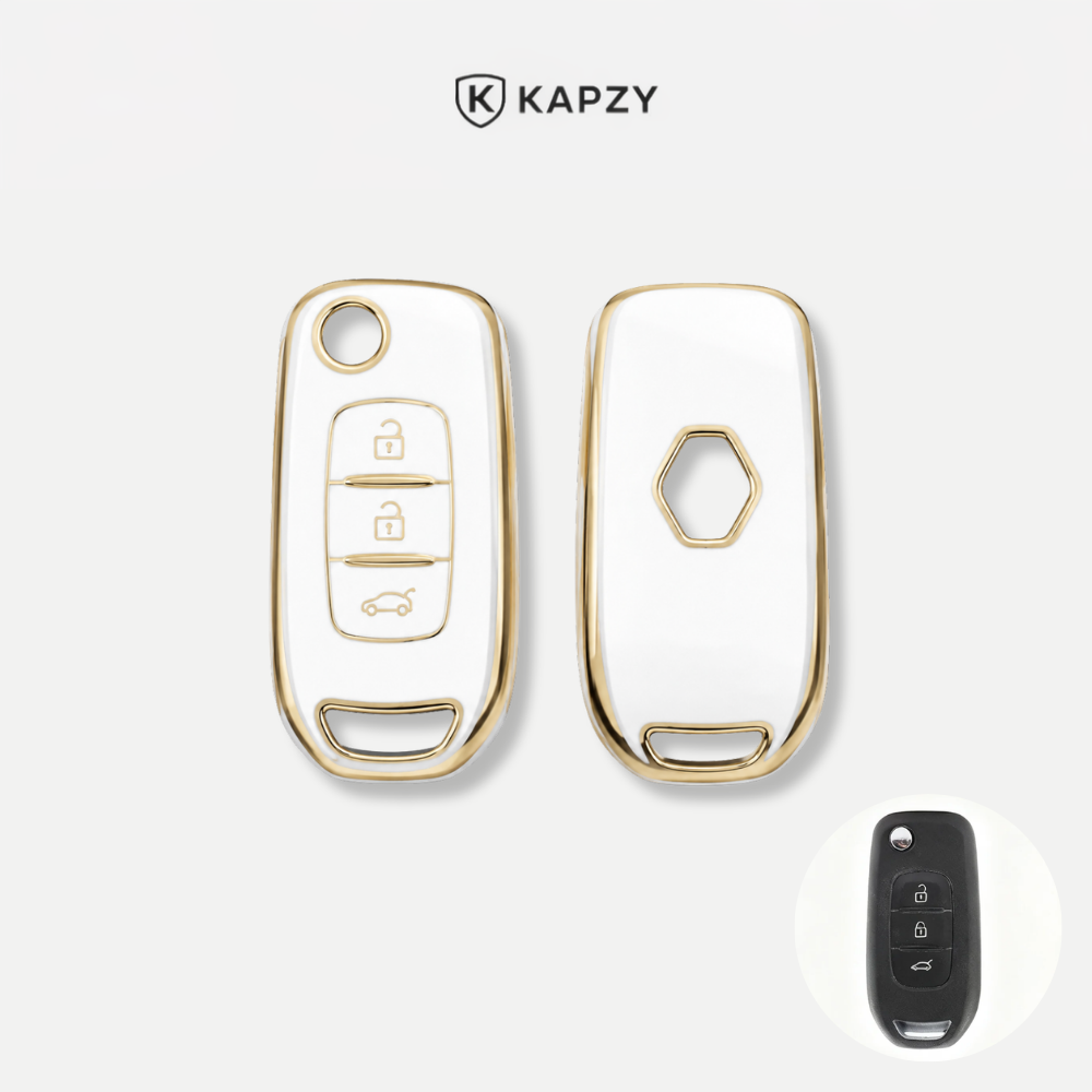 Case para Renault Clio, Kwid, Logan, Duster, Oroch, Megane (3 Botões) Canivete - Kapzy