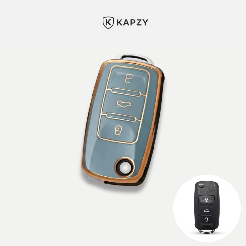 Case para Volkswagen Polo, Tiguan, Passat, Golf, Jetta, Bora, Gol, Voyagem, Amarok, Up (3 botões) - Kapzy