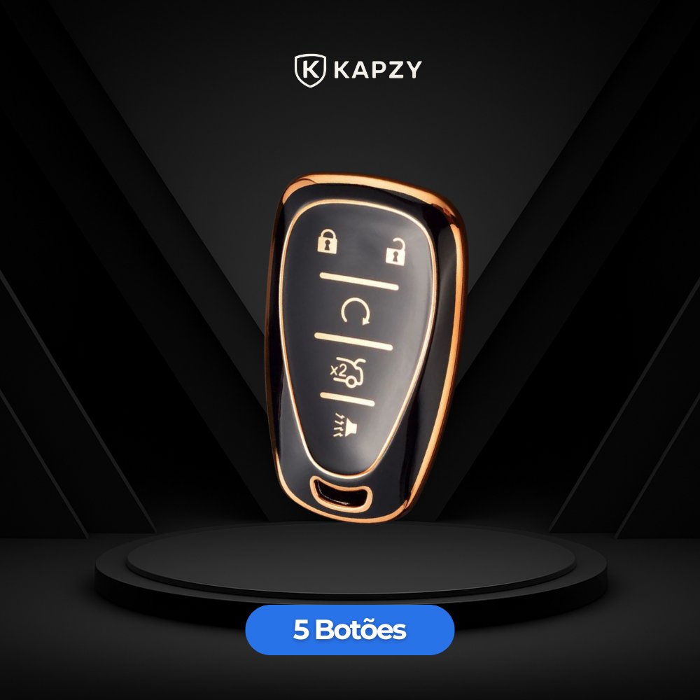 Case para Chevrolet Camaro, Cruze, Malibu, Sonic, Tracker, Equinox 5 Botões - Kapzy