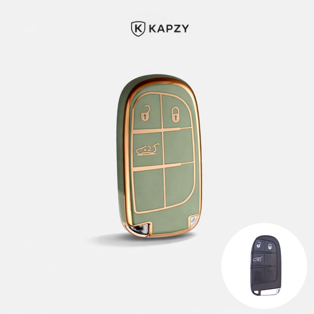 Case para Jeep Renegade, Compass, Grand Cherokee e para Dodge Ram 1500, Journey E Fiat Toro, FastBack, Pulse  (3 Botões) - Kapzy
