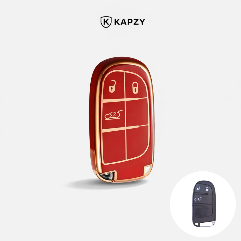 Case para Jeep Renegade, Compass, Grand Cherokee e para Dodge Ram 1500, Journey E Fiat Toro, FastBack, Pulse  (3 Botões) - Kapzy