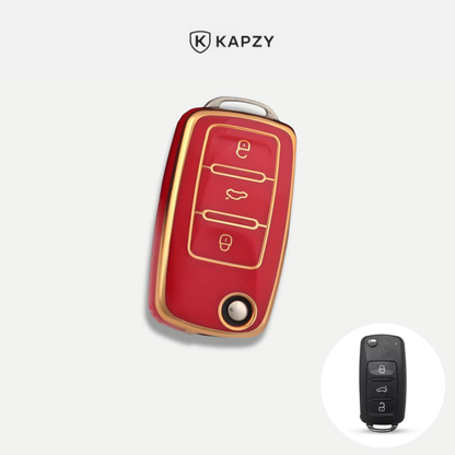 Case para Volkswagen Polo, Tiguan, Passat, Golf, Jetta, Bora, Gol, Voyagem, Amarok, Up (3 botões) - Kapzy