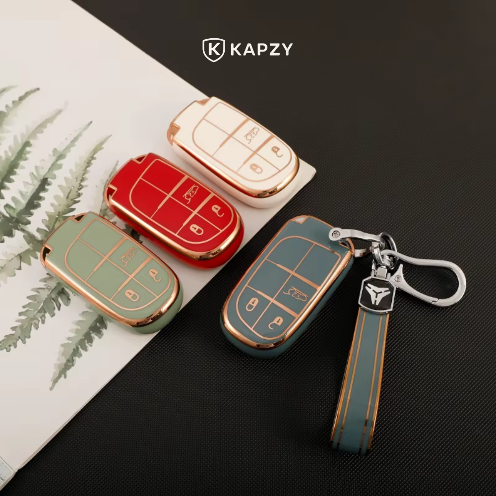 Case para Jeep Renegade, Compass, Grand Cherokee e para Dodge Ram 1500, Journey E Fiat Toro, FastBack, Pulse  (3 Botões) - Kapzy