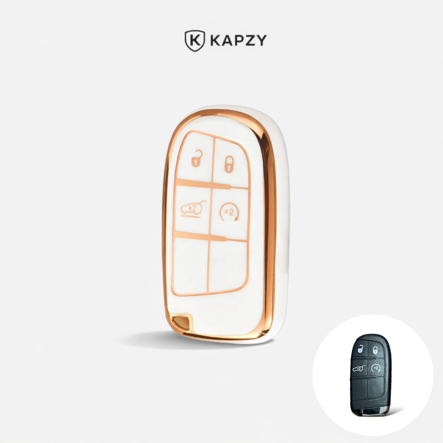 Case para Jeep Renegade, Compass, Grand Cherokee e para Dodge Ram 1500, Journey E Fiat Toro, FastBack, Pulse (4 Botões) - Kapzy