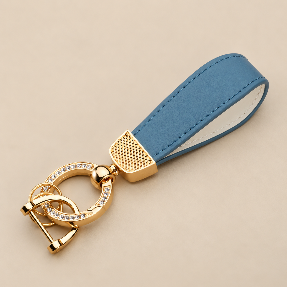 Chaveiro Couro PU com Strass - Kapzy