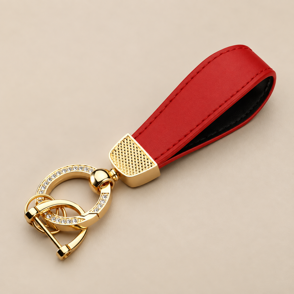 Chaveiro Couro PU com Strass - Kapzy
