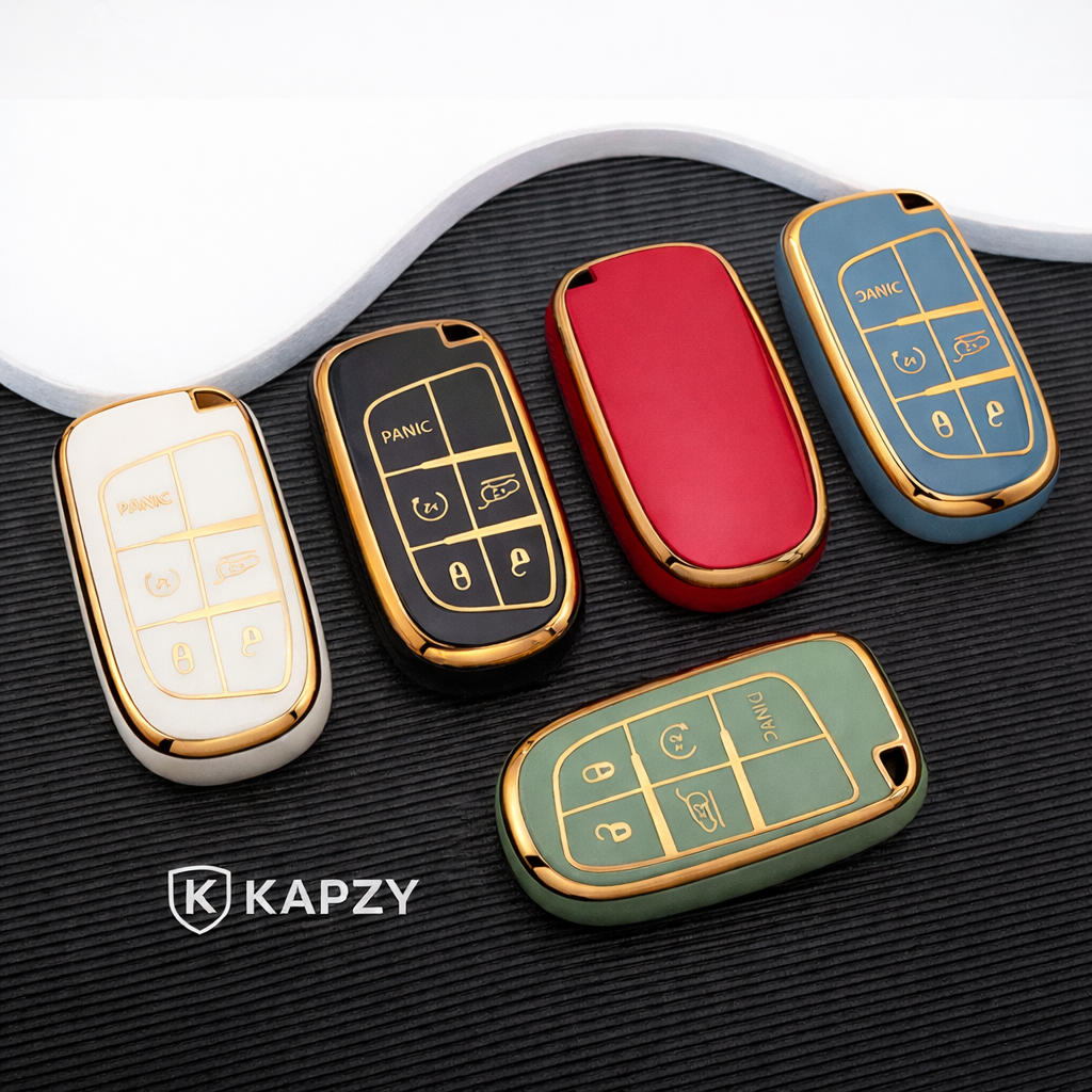 Case para Jeep Renegade, Compass, Grand Cherokee e para Dodge Ram 1500, Journey E  Fiat Toro, FastBack, Pulse (5 Botões) - Kapzy