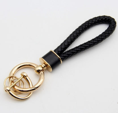 Chaveiro de Couro Trançado e Inox - Kapzy