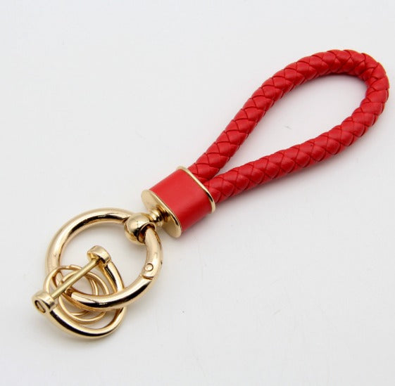 Chaveiro de Couro Trançado e Inox - Kapzy