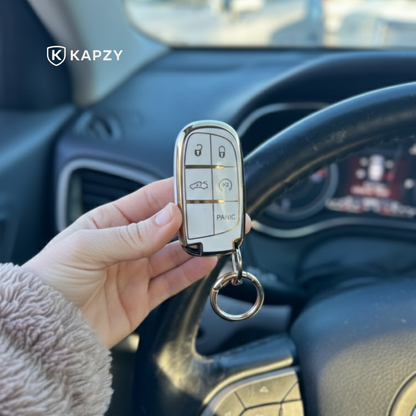 Case para Jeep Renegade, Compass, Grand Cherokee e para Dodge Ram 1500, Journey E  Fiat Toro, FastBack, Pulse (5 Botões) - Kapzy