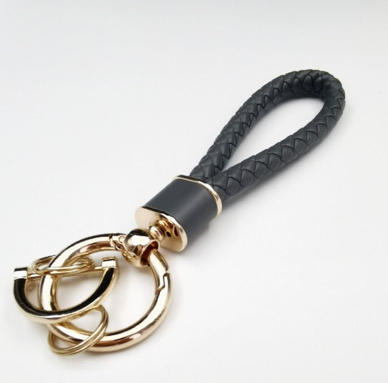 Chaveiro de Couro Trançado e Inox - Kapzy