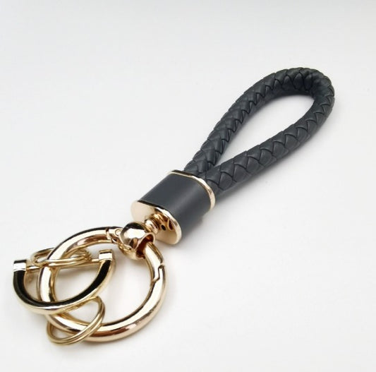 Chaveiro de Couro Trançado e Inox - Kapzy