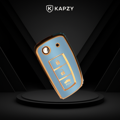 Case para Nissan X-Trail, Tiida, Altima, Pathfinder, Kicks, Livina, Sentra Canivete (3 Botões) - Kapzy