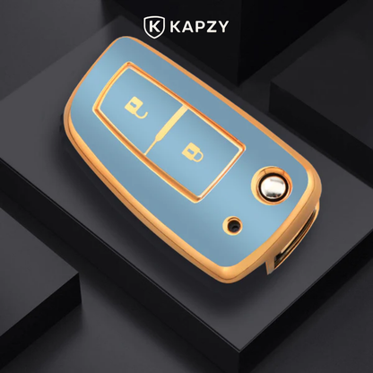 Case para Nissan X-Trail, Tiida, Altima, Pathfinder, Kicks, Livina, Sentra Canivete (2 Botões) - Kapzy