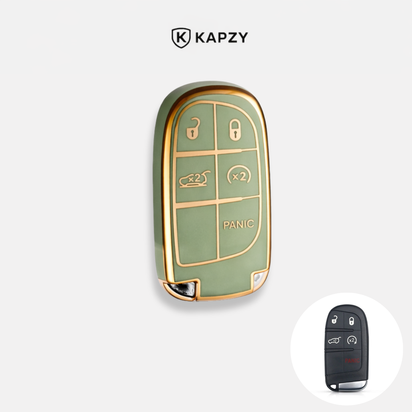 Case para Jeep Renegade, Compass, Grand Cherokee e para Dodge Ram 1500, Journey E  Fiat Toro, FastBack, Pulse (5 Botões) - Kapzy