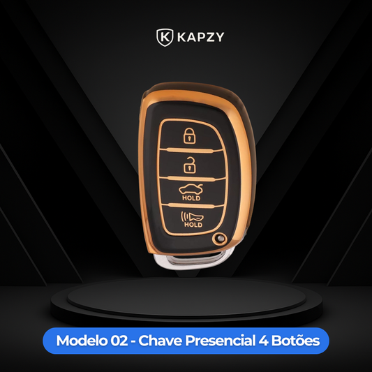 Case para Hyundai Tucson, Sonata, Santa Fe, Elantra, ix35, Hb20, Creta 4 Botões Presença - Kapzy