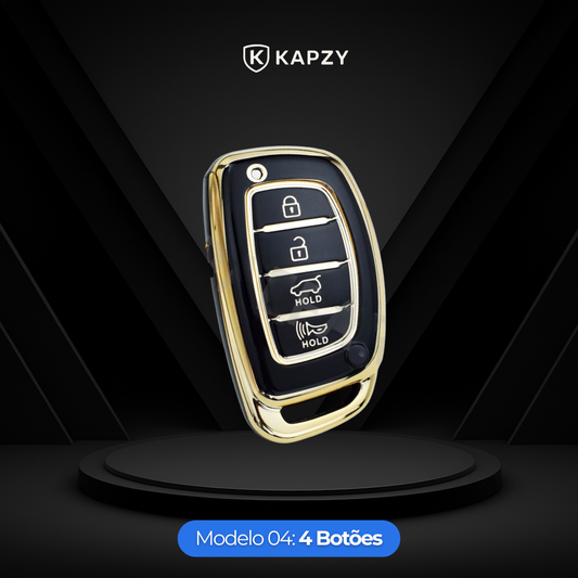 Case para Hyundai Tucson, Sonata, Santa Fe, Elantra, ix35, Hb20 4 botões - Kapzy