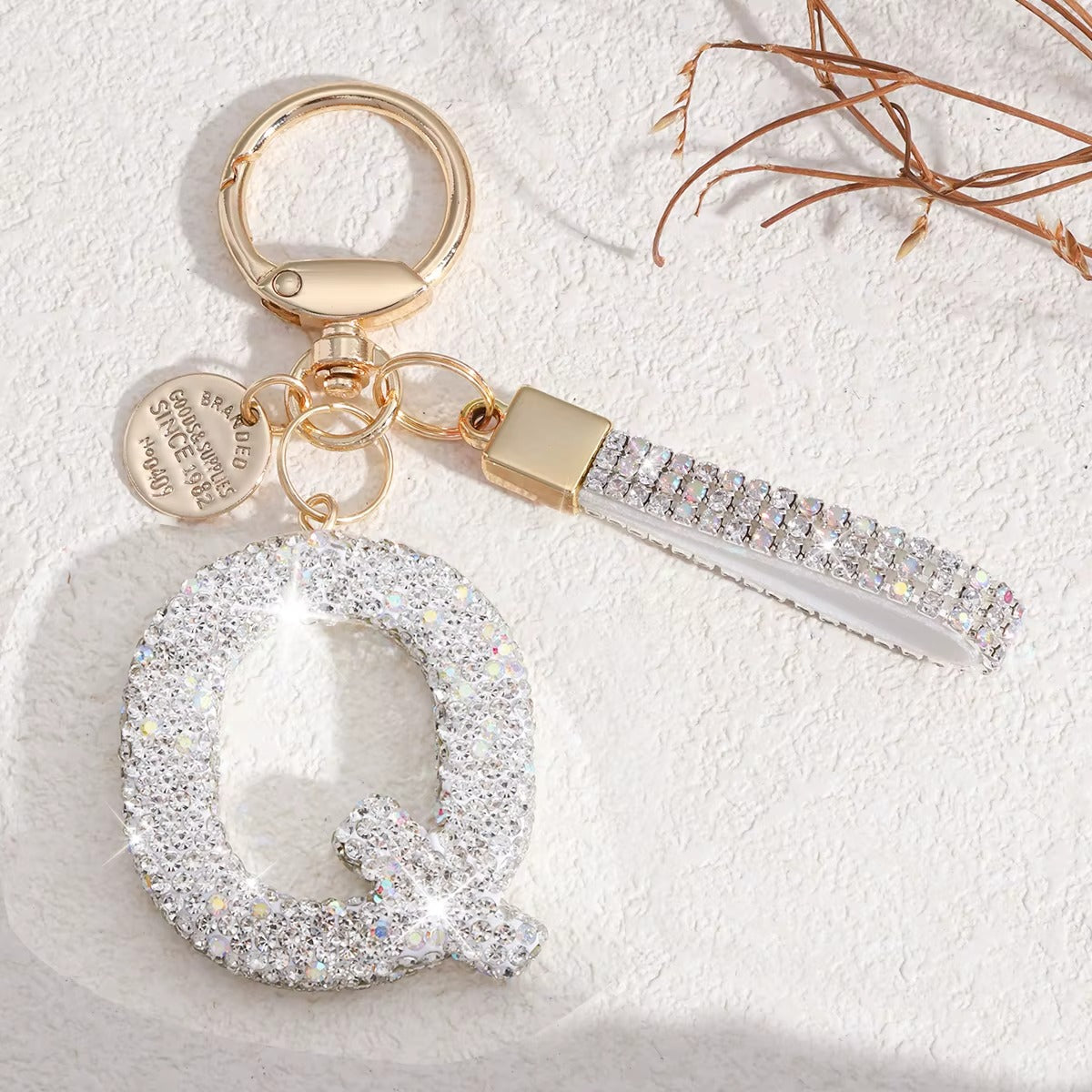 Chaveiro Letra Inicial com Strass - Kapzy