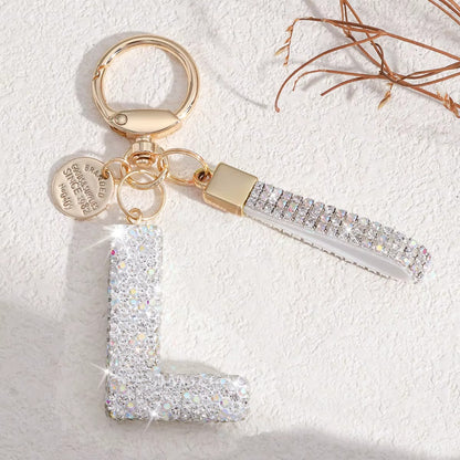Chaveiro Letra Inicial com Strass - Kapzy