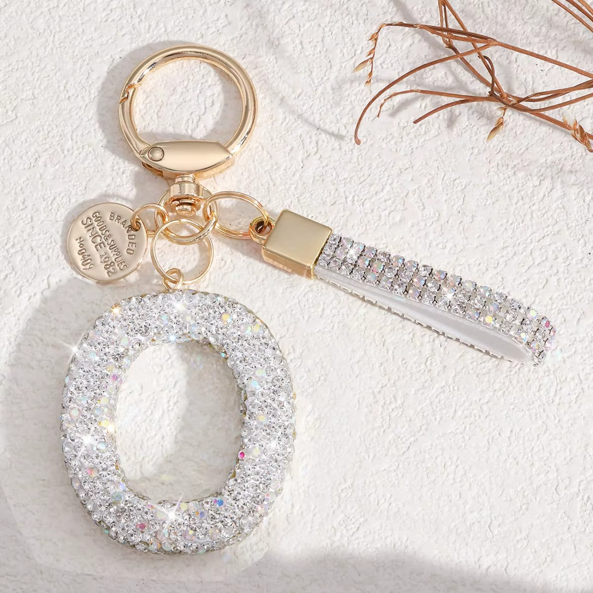 Chaveiro Letra Inicial com Strass - Kapzy