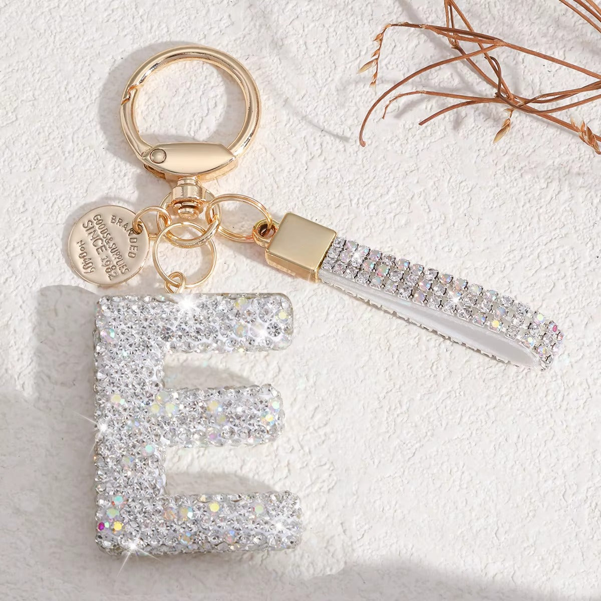 Chaveiro Letra Inicial com Strass - Kapzy