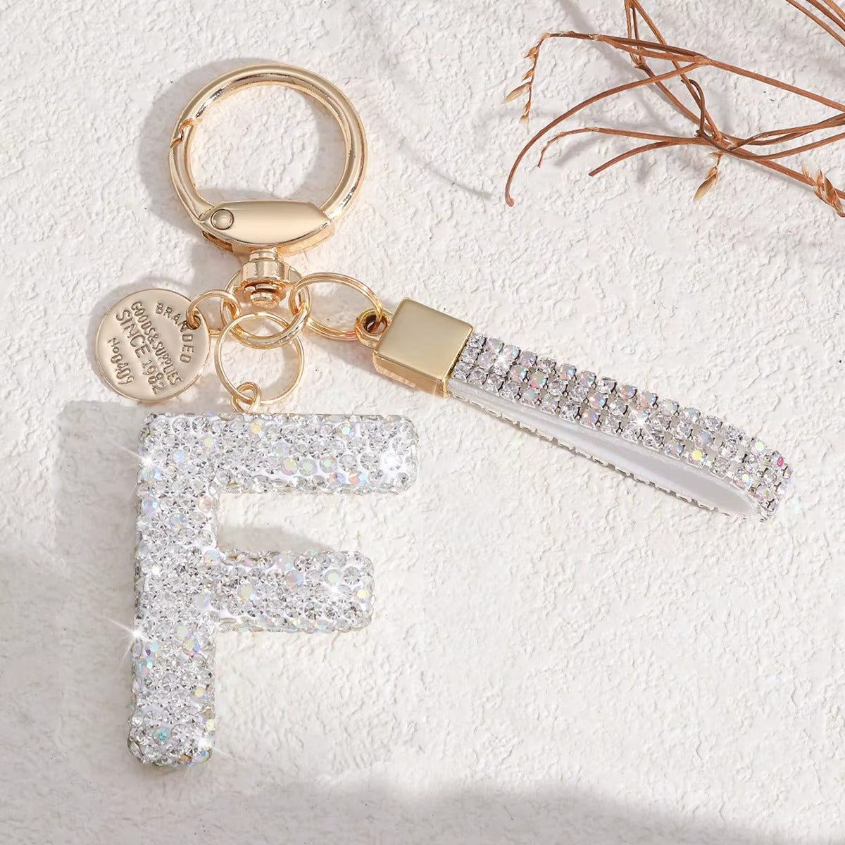 Chaveiro Letra Inicial com Strass - Kapzy