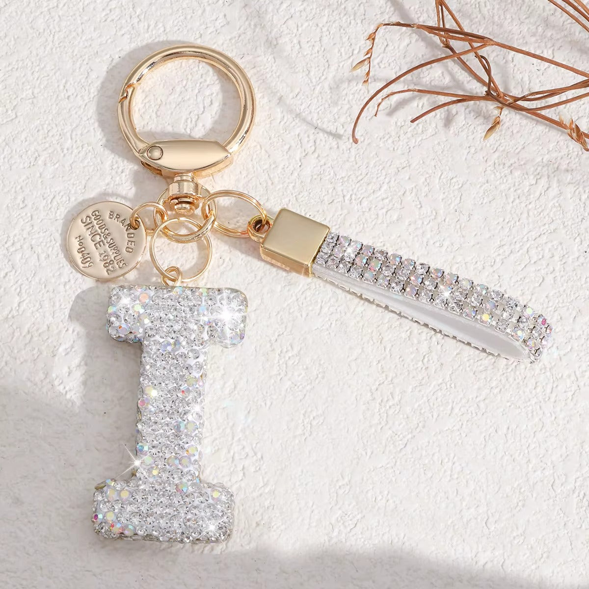 Chaveiro Letra Inicial com Strass - Kapzy