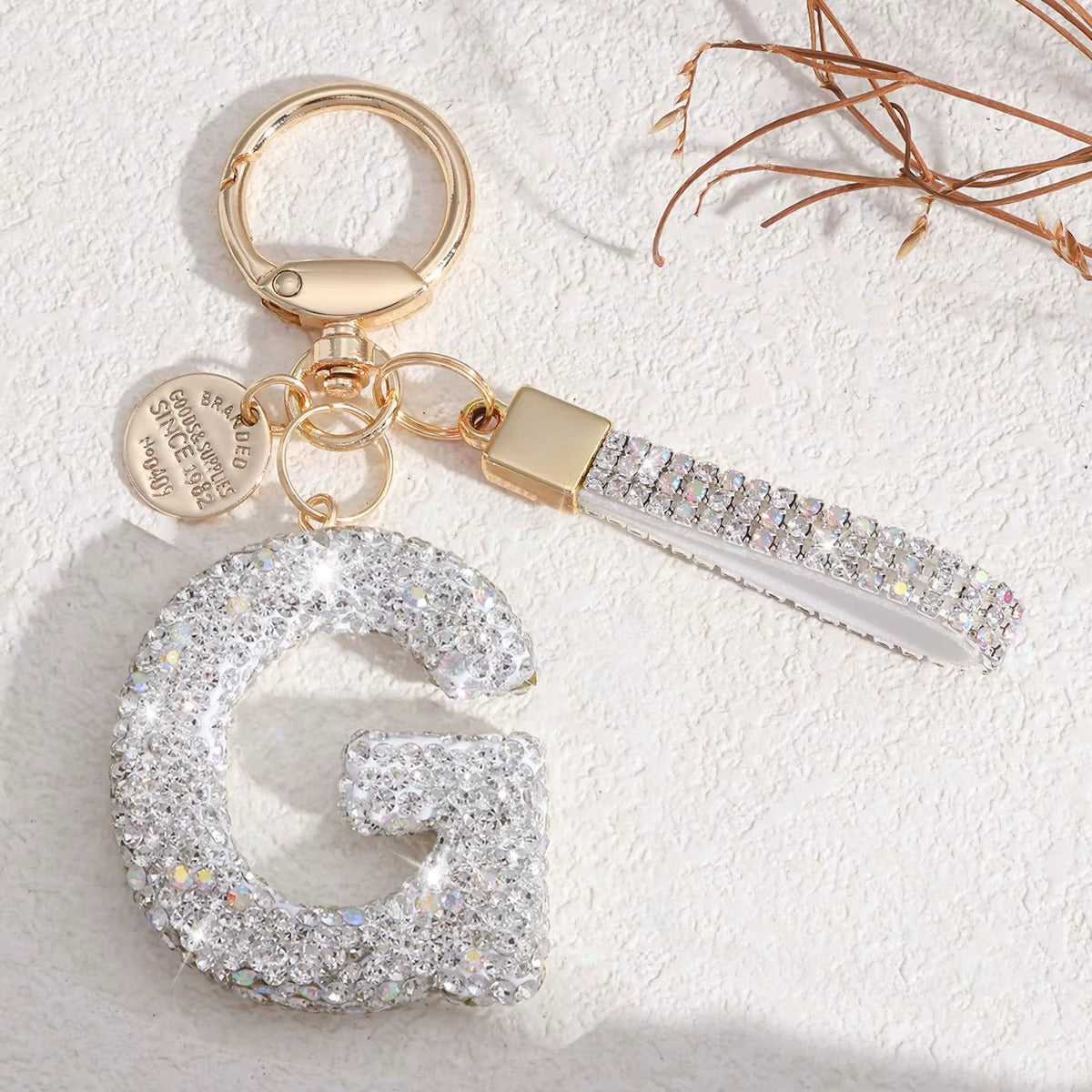 Chaveiro Letra Inicial com Strass - Kapzy