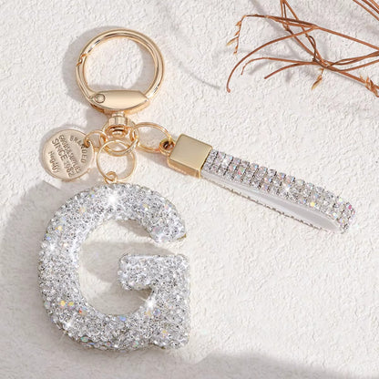 Chaveiro Letra Inicial com Strass - Kapzy