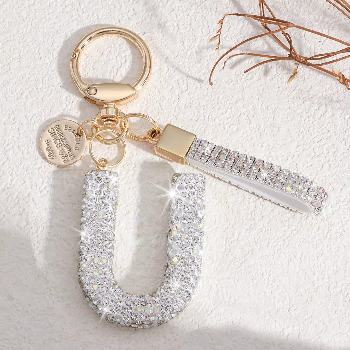 Chaveiro Letra Inicial com Strass - Kapzy