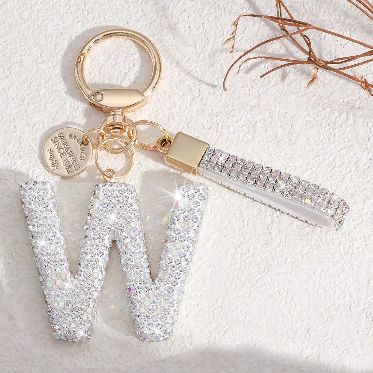 Chaveiro Letra Inicial com Strass - Kapzy