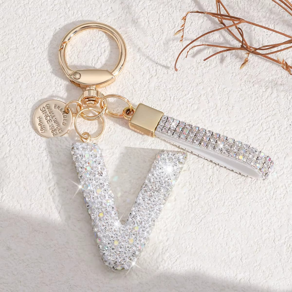 Chaveiro Letra Inicial com Strass - Kapzy