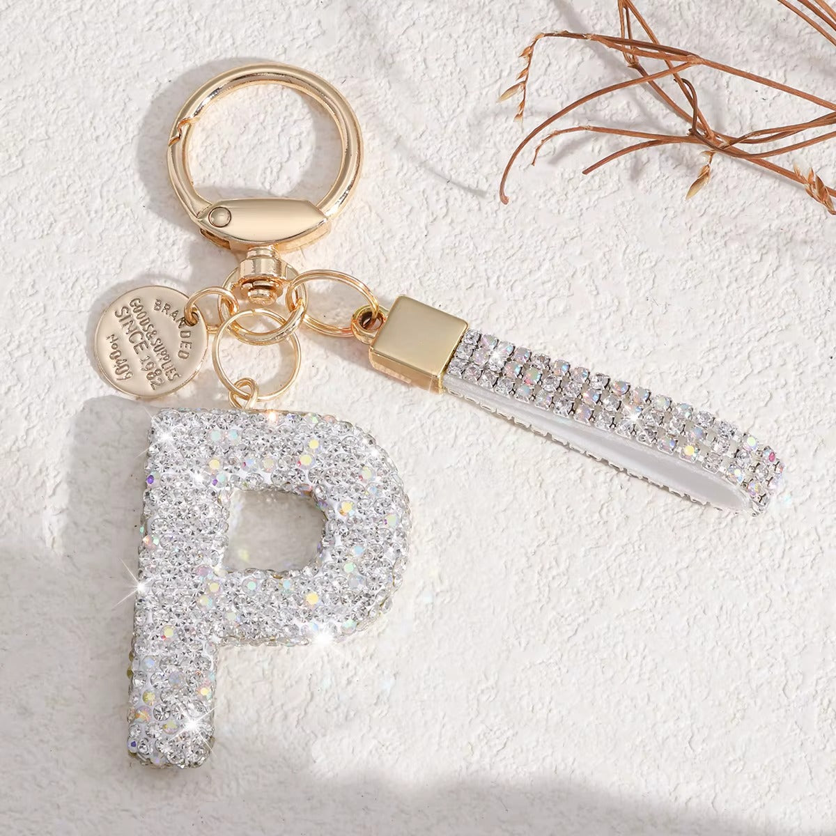 Chaveiro Letra Inicial com Strass - Kapzy