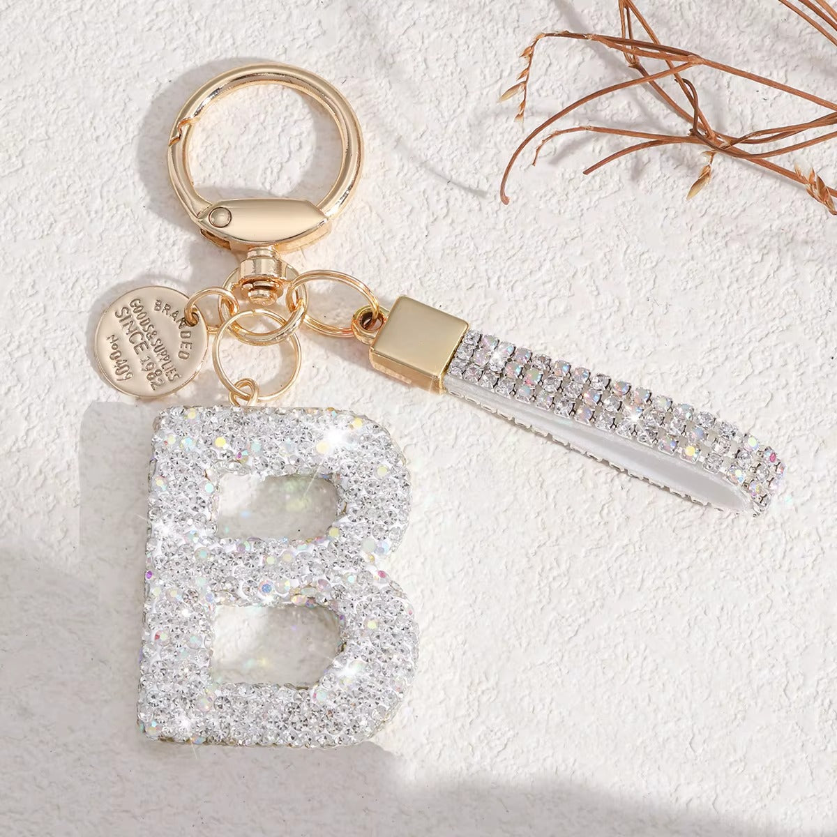 Chaveiro Letra Inicial com Strass - Kapzy