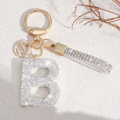 Chaveiro Letra Inicial com Strass - Kapzy