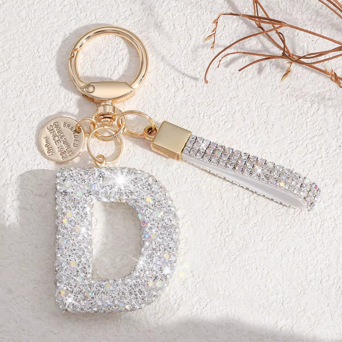 Chaveiro Letra Inicial com Strass - Kapzy