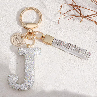 Chaveiro Letra Inicial com Strass - Kapzy